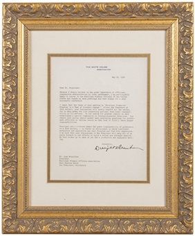 1954 Dwight Eisenhower Signed Typed Letter On White House Letterhead In 14x17 Framed Display (Beckett)